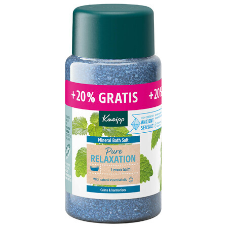 Kneipp Pure Relax Melissa, cristalli di sale minerale da bagno, 600 g