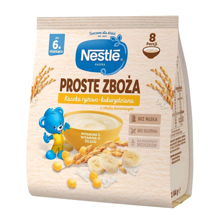 Nestle Proste Zboża Porridge di riso con mais, banana, senza latte, dopo 6 mesi, 144 g