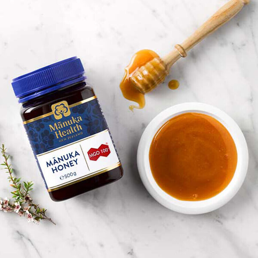 Set regalo Manuka Health, miele di Manuka MGO 100+, 500 g + cucchiaio di legno in omaggio