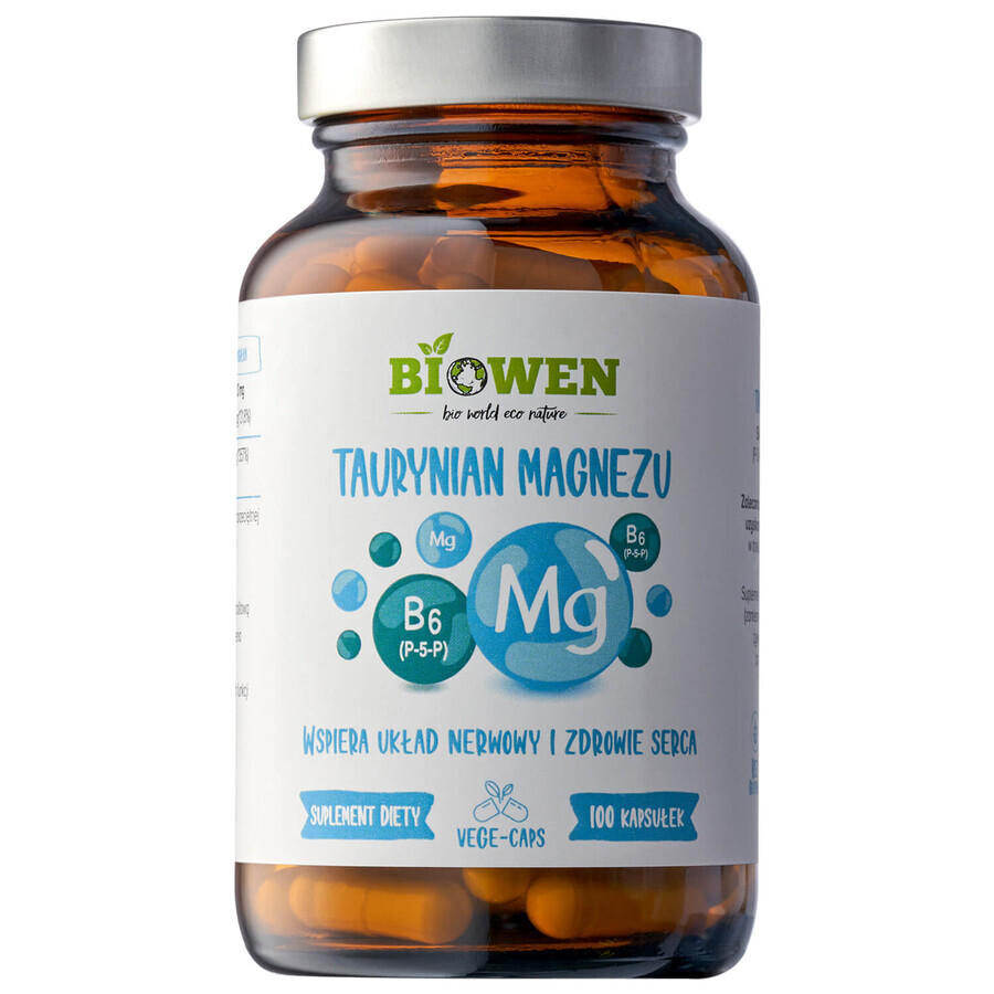 Biowen Magnesio taurato + vitamina B6, 100 capsule