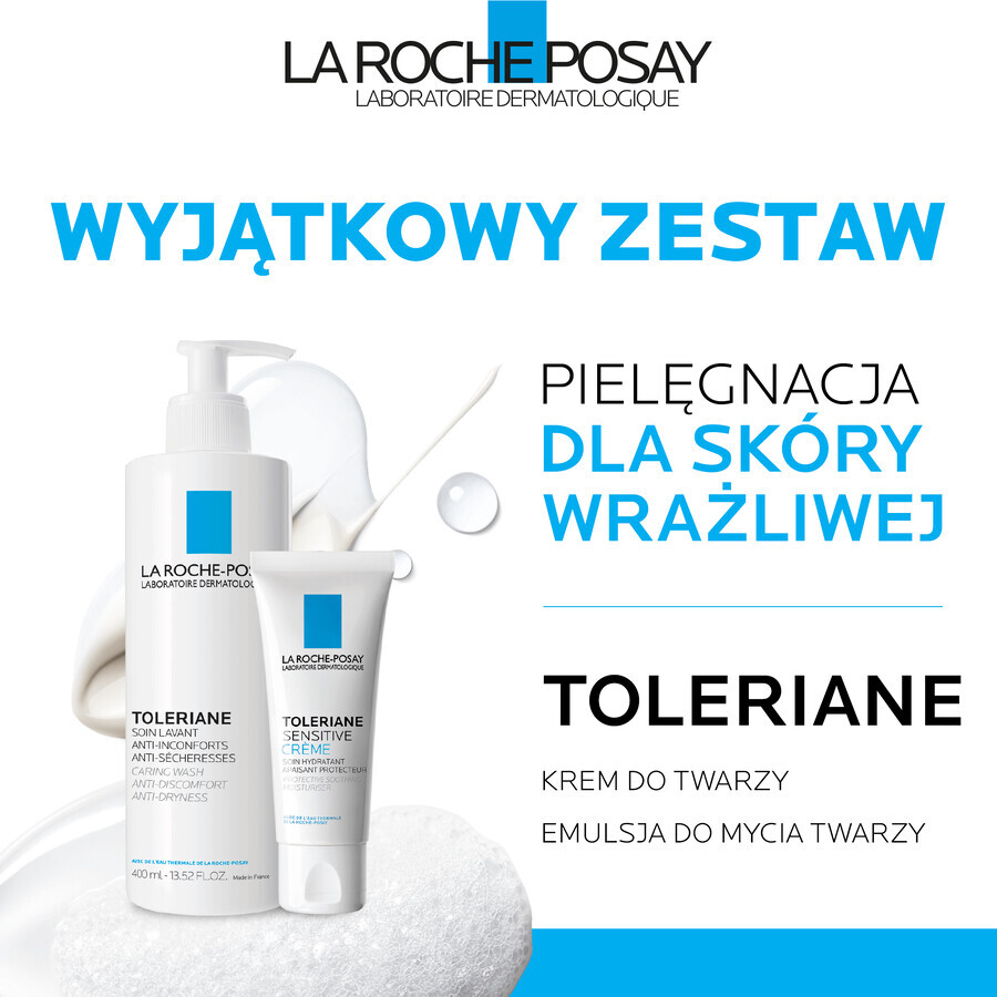 Set La Roche-Posay Toleriane, gentle cleansing emulsion for sensitive facial skin, 400 ml + Sensitive moisturizing cream, 40 ml