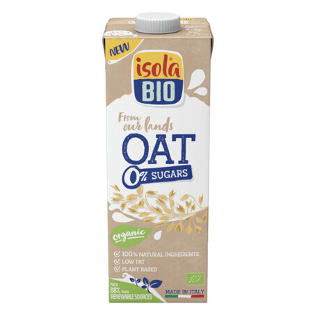 Bevanda di avena bio 0% zuccheri, 1L, Isola Bio