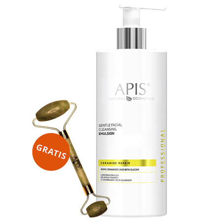 Apis Professional Ceramide Repair, emulsione detergente delicata per il viso con ceramidi e beta-glucano, 500 ml + massaggio viso alla giada, 1 omaggio