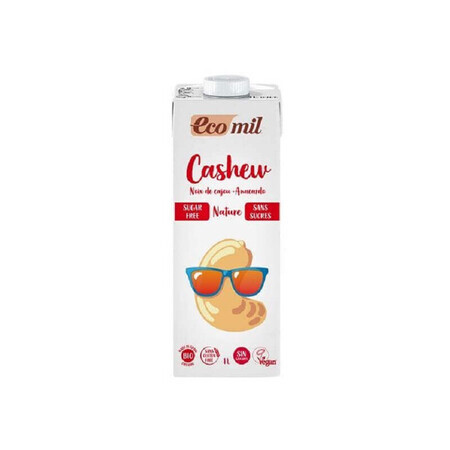 Organic unsweetened organic cashew drink, 1000 ml, Ecomil