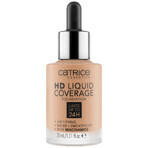 Catrice HD Liquid Coverage Foundation 24H, fondotinta liquido, 040 Warm Beige, 30 ml + correttore liquido, 015 Honey, 5 ml + matita per sopracciglia in omaggio