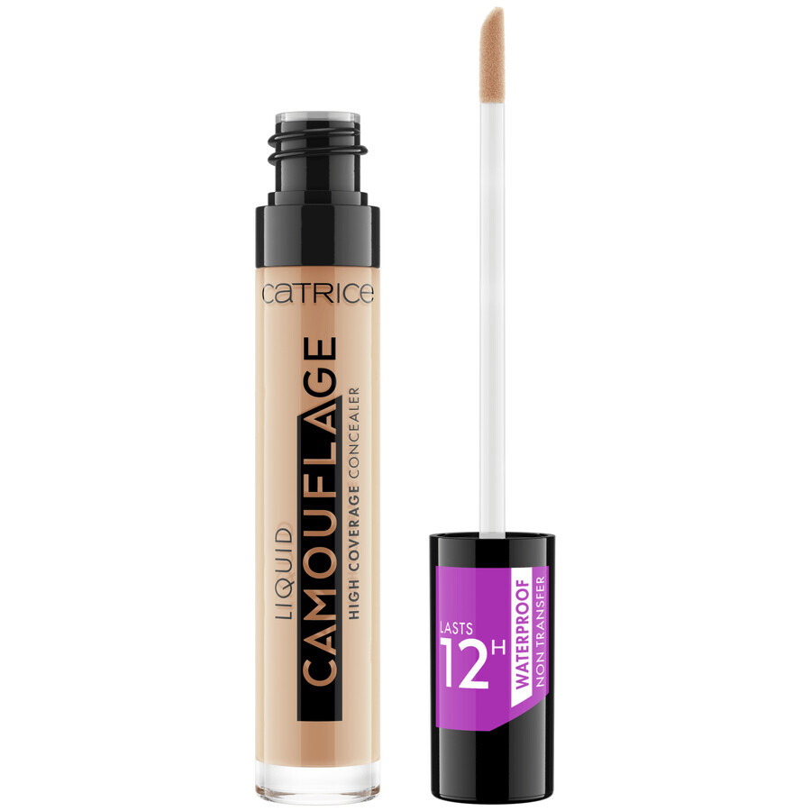 Catrice HD Liquid Coverage Foundation 24H, fondotinta liquido, 040 Warm Beige, 30 ml + correttore liquido, 015 Honey, 5 ml + matita per sopracciglia in omaggio