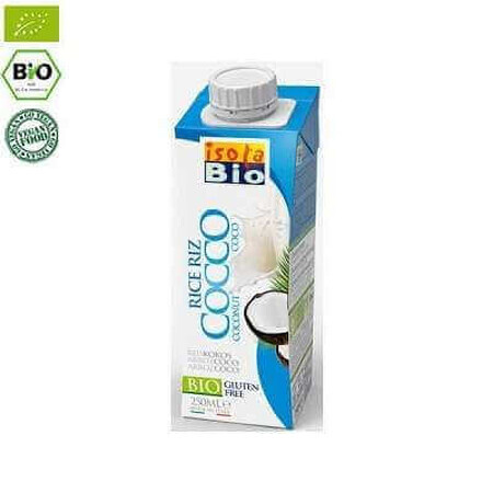 Biologische plantaardige rijstdrank met kokosnoot Isola Bio, 250 ml, AbaFoods