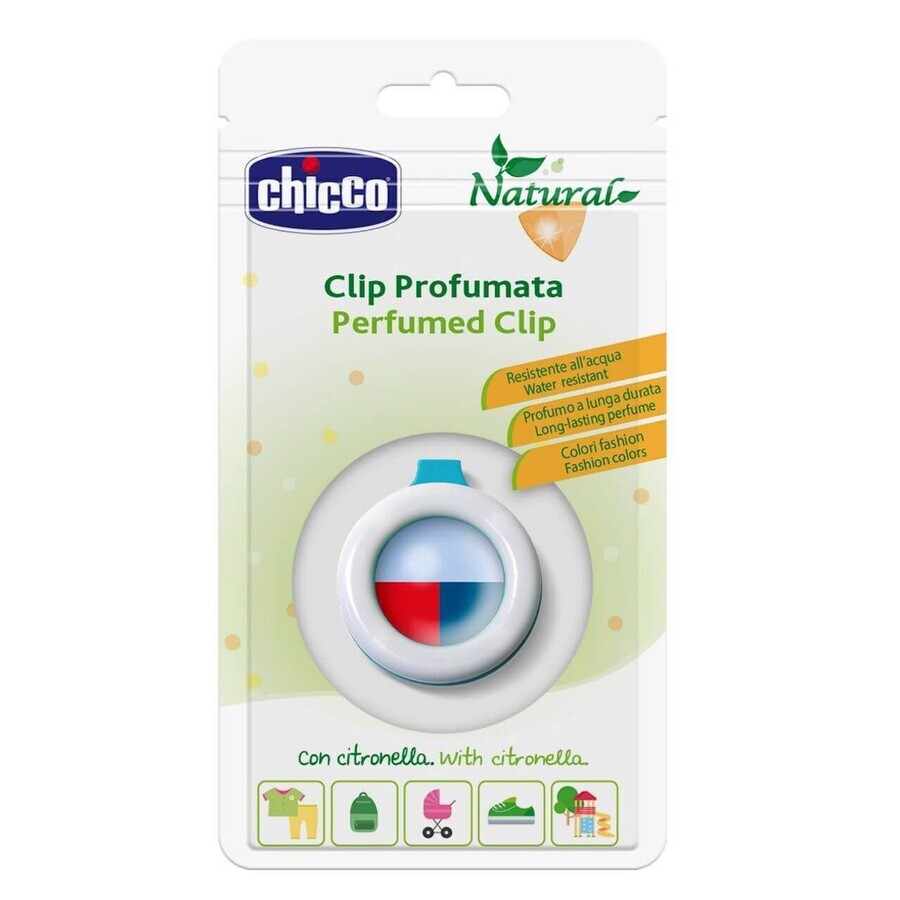 Chicco Natural, clip per profumo, blu, 1 pezzo BREVE DATA BREVE