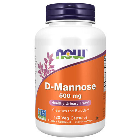 Now Foods D-mannose 500 mg, D-mannose, 120 capsule