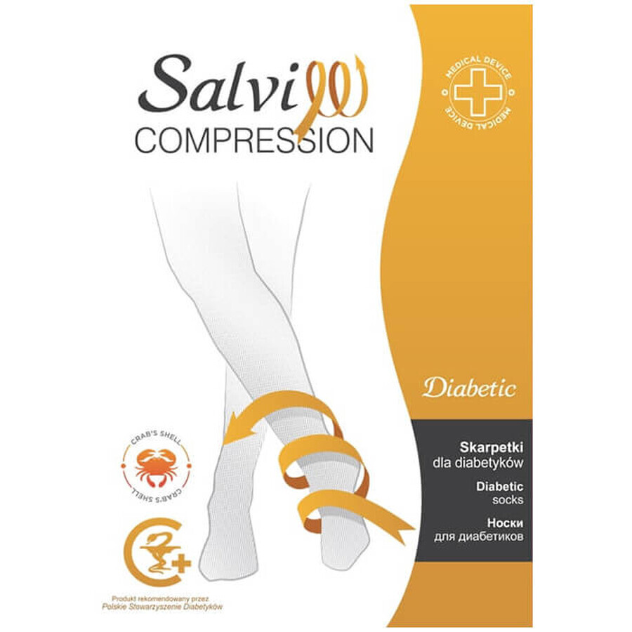 Salvi Diabetic Compression, diabetische sokken, met chitine, maat XL, zwart