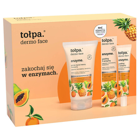 Set enzimatico Tołpa, gel detergente per il viso, 150 ml + 3 enzimi peeling, 40 ml