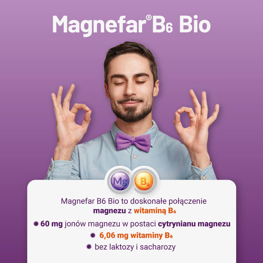 Magnefar B6 Bio 60 mg + 6,06 mg, 60 compresse rivestite con film