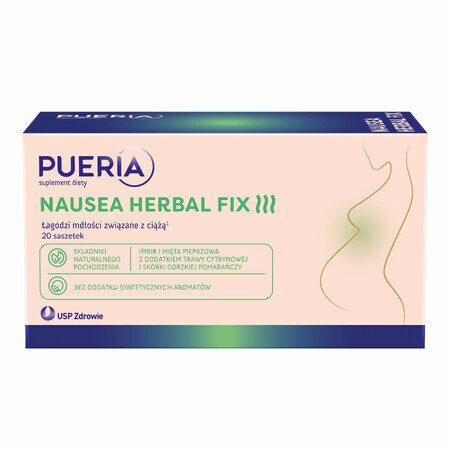 Pueria Nausea Herbal Nausea Fix, 20 sachets