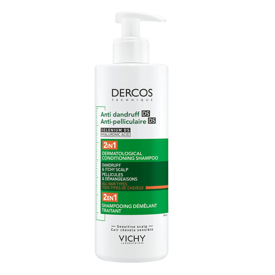 Vichy Dercos Anti Dandruff DS, anti-dandruff shampoo with conditioner 2in1, 390 ml