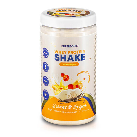 Supersonic, protein shake with collagen, caramel and cream flavor, lactose free, 560 g