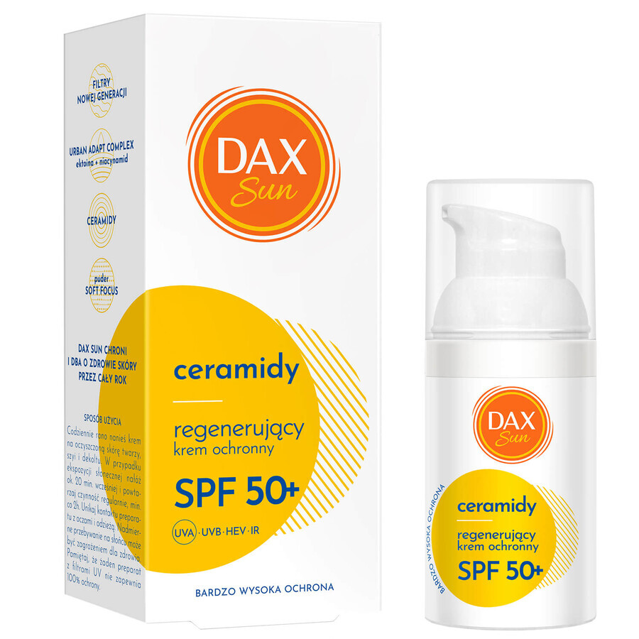 Dax Sun, crema protettiva rigenerante con ceramidi, SPF 50+, 30 ml