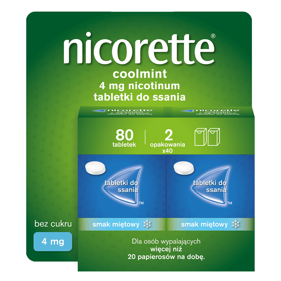 Nicorette Coolmint 4 mg, 80 compresse