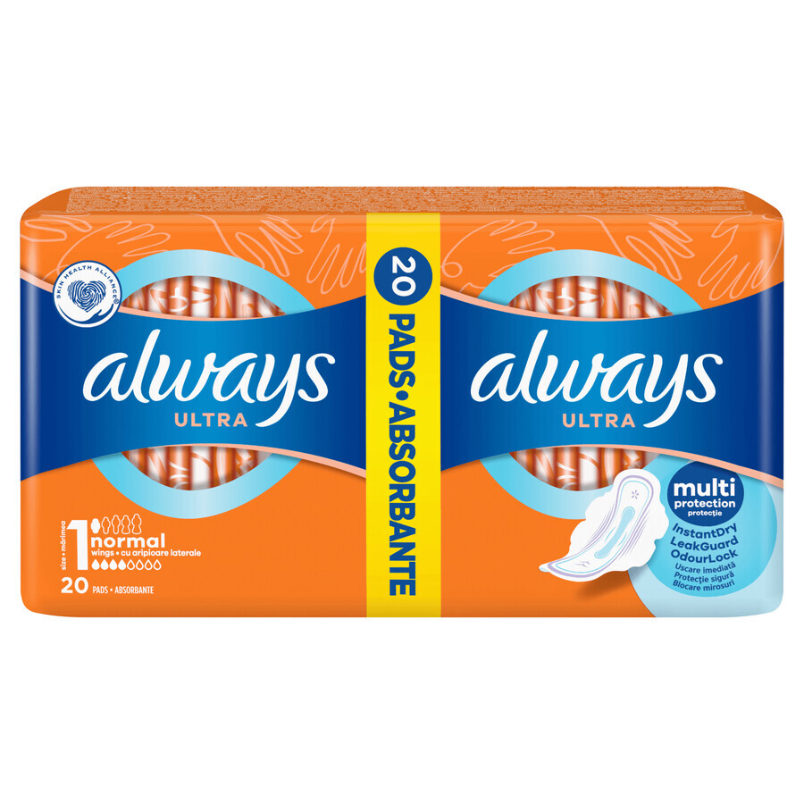 Always Ultra, assorbenti igienici alati, Normal Plus, 20 pz.