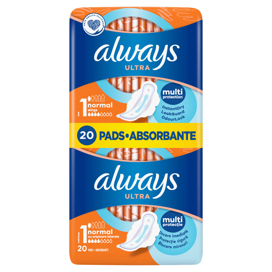 Always Ultra, assorbenti igienici alati, Normal Plus, 20 pz.