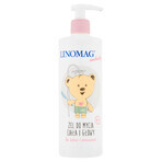 Linomag Emolients, gel detergente per corpo e testa per neonati e bambini a partire da 1 giorno di vita, 400 ml + crema protettiva, 15 ml in omaggio