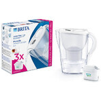 Brita Marella, caraffa con filtro 2,4 litri, bianco + filtro Maxtra Pro Pure Performance Pure Performance, 3 pezzi