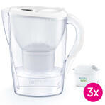 Brita Marella, caraffa con filtro 2,4 litri, bianco + filtro Maxtra Pro Pure Performance Pure Performance, 3 pezzi