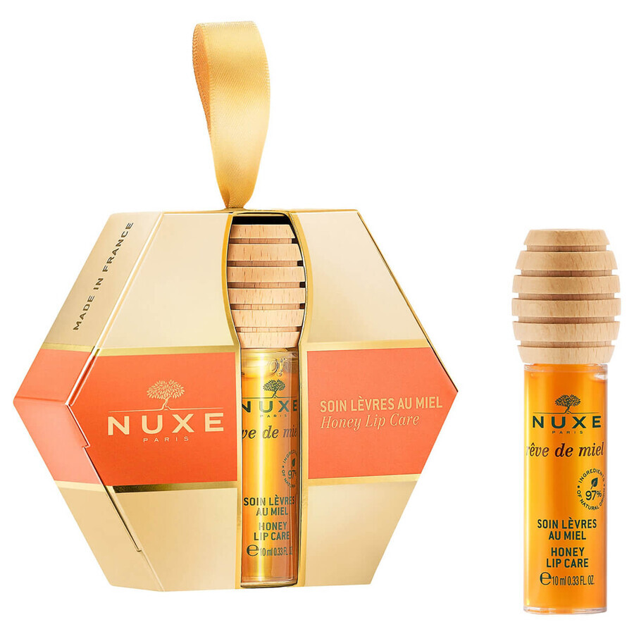 Nuxe Reve de Miel, huile à lèvres 2en1, 10 ml