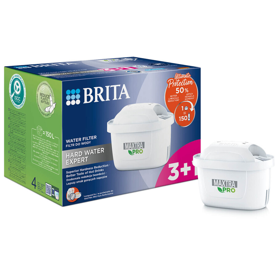 Brita Maxtra Pro Hard Water Expert, filtro per acqua, 4 pezzi