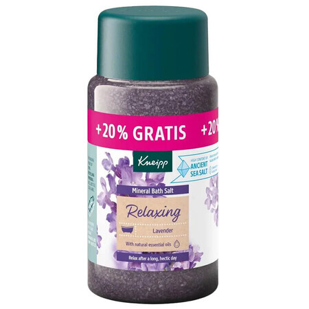 Kneipp Relaxing Lavender, cristalli di sale minerale da bagno, 600 g