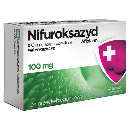 Nifuroxazid Aflofarm 100 mg, 24 film-coated tablets