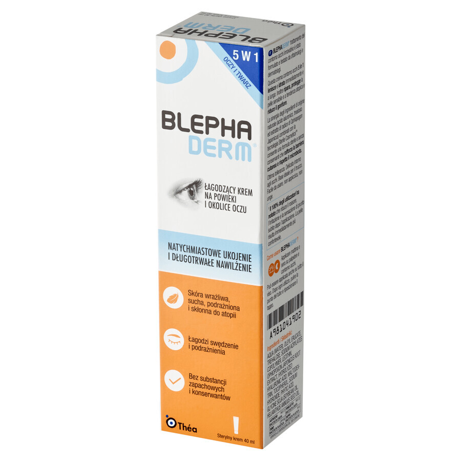 Blephaderm, crème apaisante pour les paupières et le contour des yeux, 40 ml