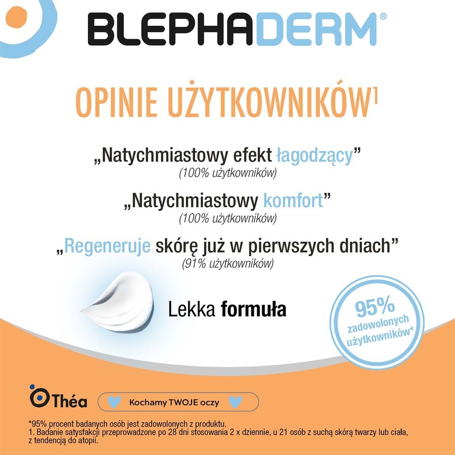 Blephaderm, crème apaisante pour les paupières et le contour des yeux, 40 ml