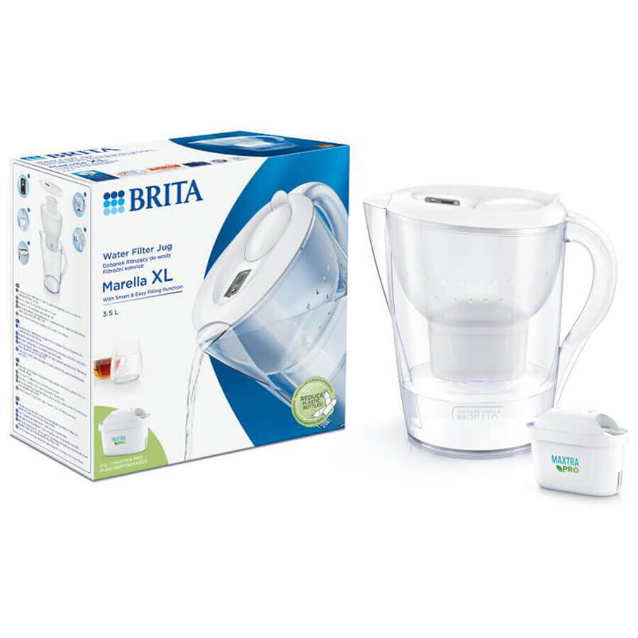 Brita Marella, pitcher with filter XL 3,5 l, white + Maxtra Pro Pure Performance filter, 1 pc