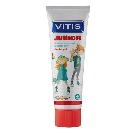 Vitis Junior, pasta gel per bambini, tutti frutti, da 6 anni, 75 ml