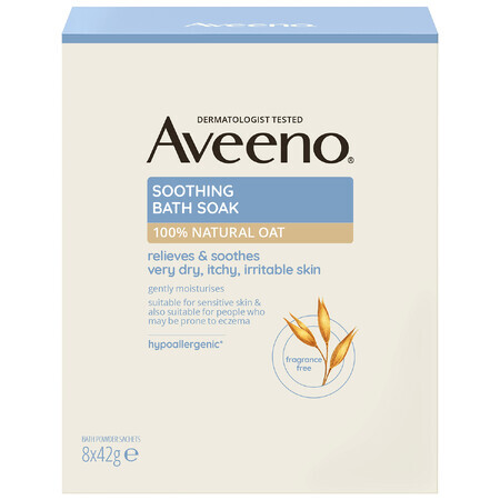 Aveeno polvere da bagno lenitiva, 8 x 42 g