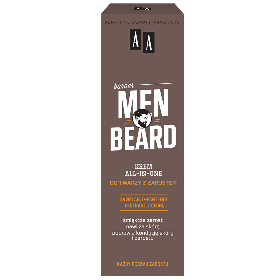 AA Men Beard, crema per peli del viso tutto in uno, 50 ml