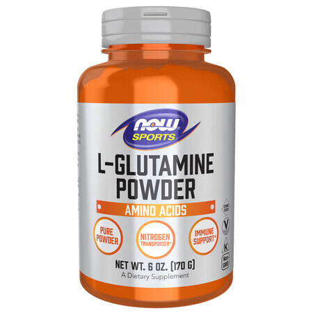 Now Sports L-Glutamină, pulbere, 170 g