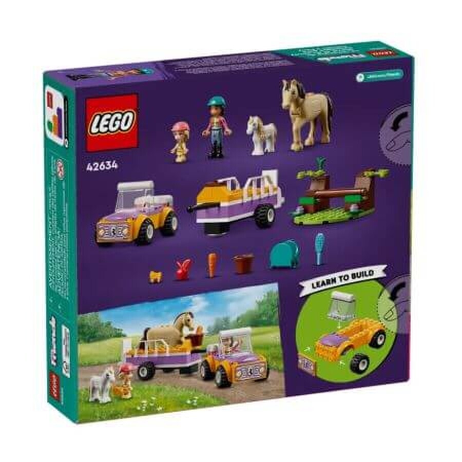 Remolque para caballos y ponis, 4 años+, 42634, Lego Friends