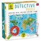 Puzzle con mappa degli animali, +6 anni, 108 pezzi, Ludattica