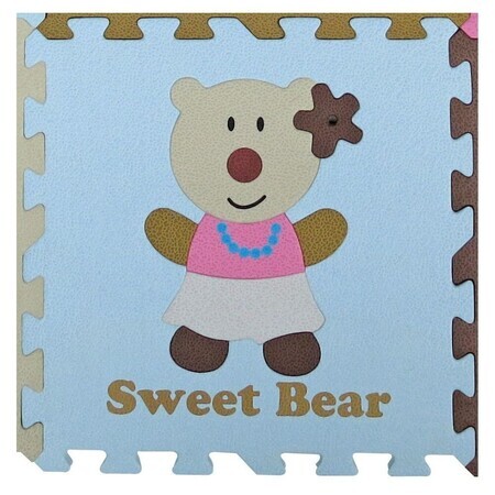 Puzzle Rugs Bear Bear Girl, 92 x 92 cm, +3 years, Babygreat