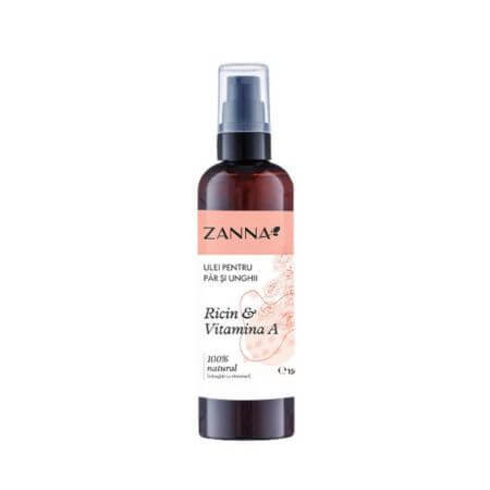 Olio per capelli e unghie con ricino e vitamina A, 150 ml, Zanna