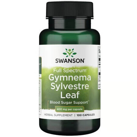 Gymnema Sylvestre Leaf Full spectrum, 400 mg, 100 capsule, Swanson