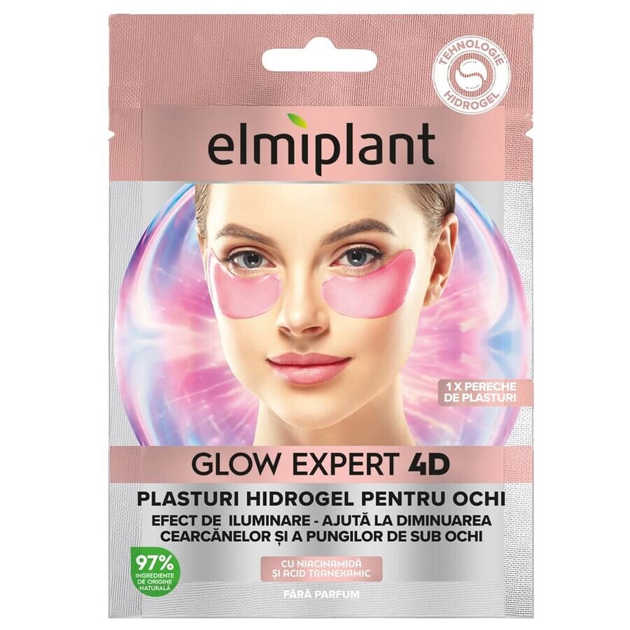 Parches oculares de hidrogel Glow Expert 4D, 1 par, Elmiplant