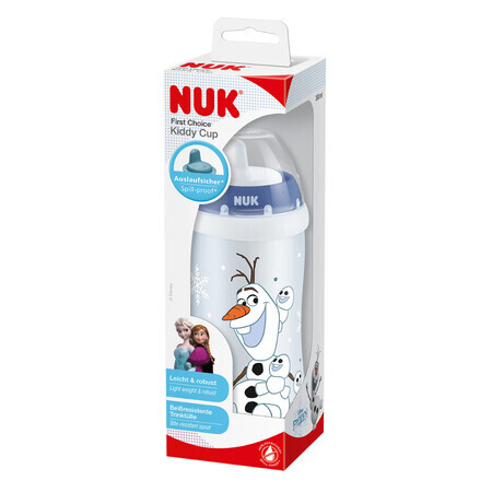 Olaf Kiddy Disney Frozen, +12 mesi, 300 ml, con becco anti-curvatura, Nuk