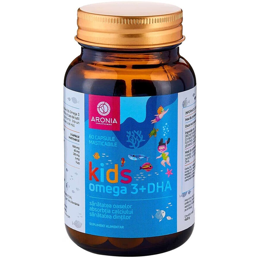 Kids Omega 3 + DHA al gusto di tutti i frutti, 60 capsule masticabili, Aronia Charlottenburg