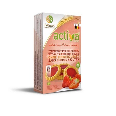 Active strawberry biscuits (no sugar added), 150 g, Belkorn