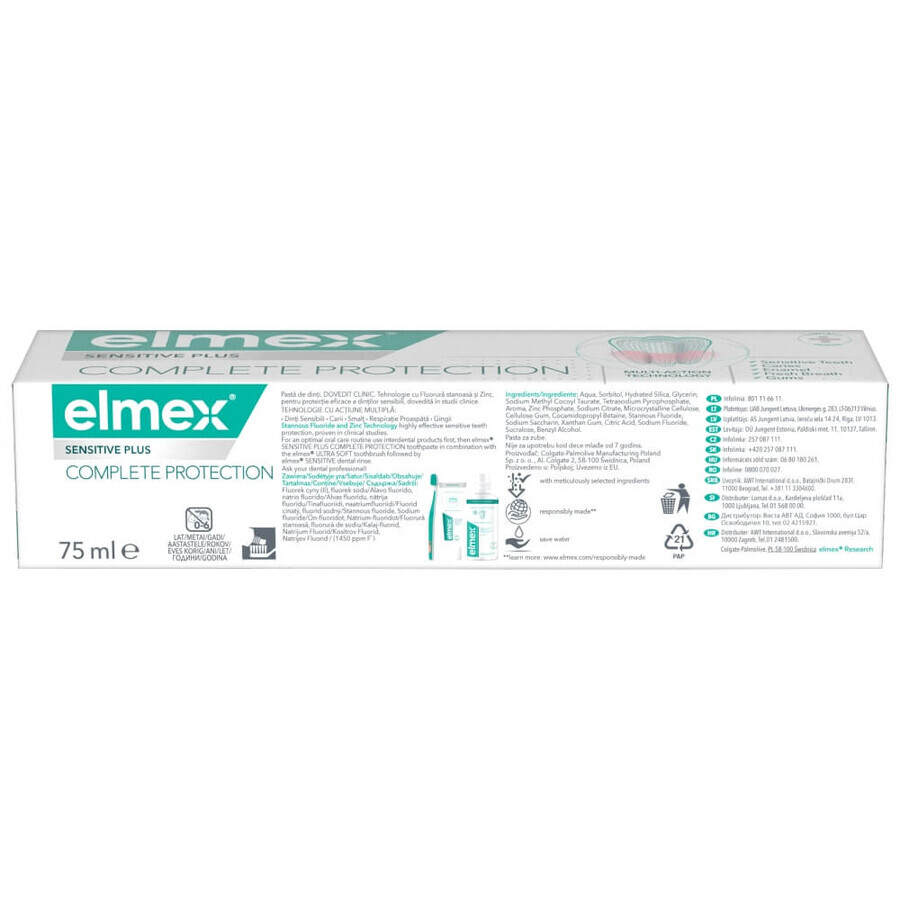 Elmex Sensitive Plus Dentifricio a protezione completa 75 ml