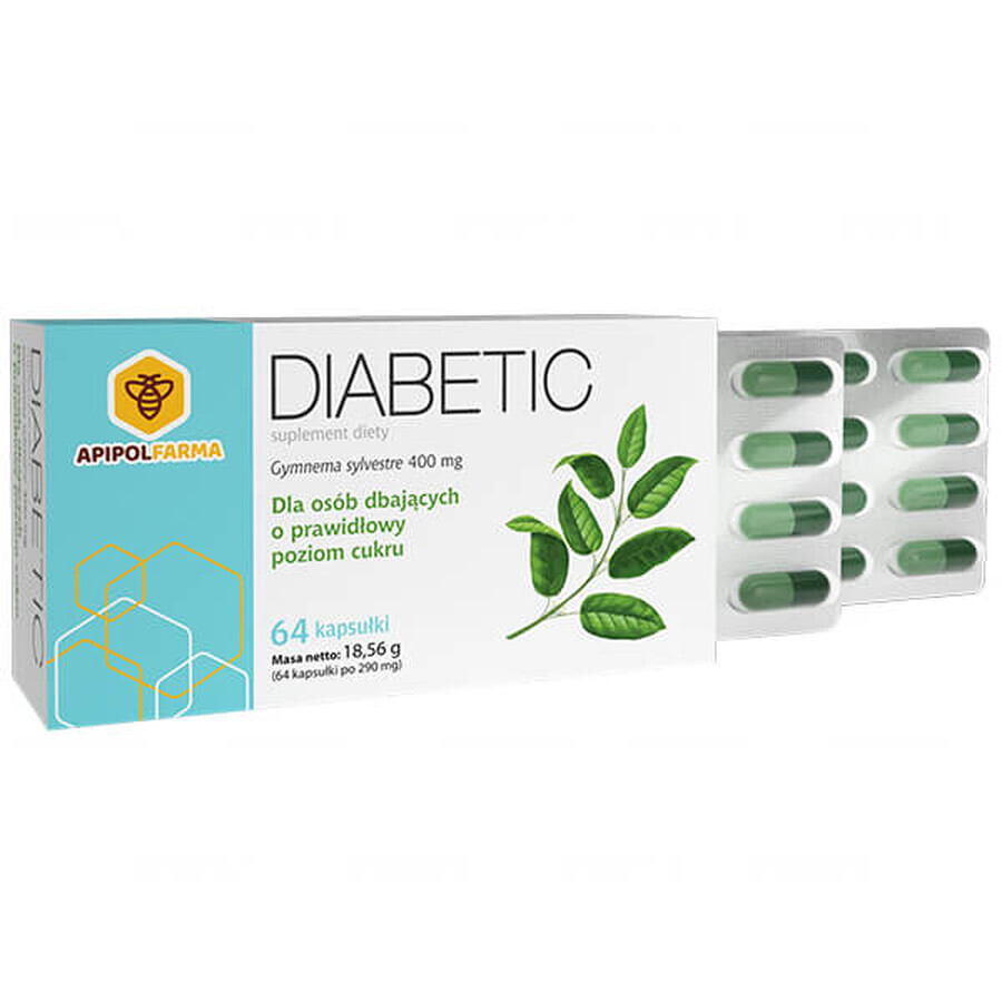 Diabetico, Gymnema sylvestre 400 mg, 64 capsule