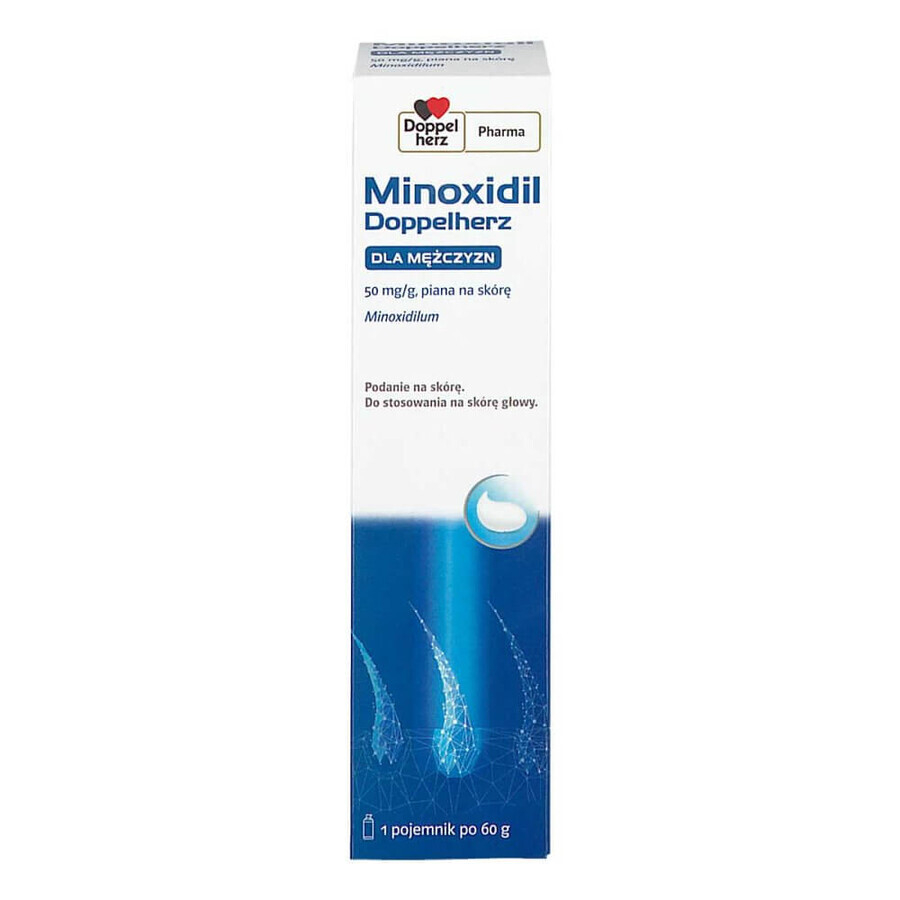 Minoxidil Doppelherz per uomo 50 mg/g, schiuma cutanea, 60 g