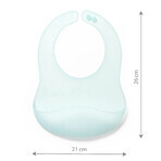 BabyOno, ultra-thin silicone bib, turquoise, from 6 months, 1 pc